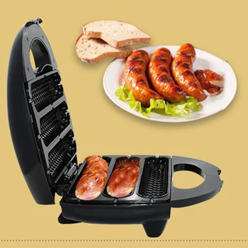 

hot sale Electric Sausage Maker Automatic Mini Hot Dog Bread Machine Sandwich Iron Toaster Baking Breakfast Pan Oven EU Plug