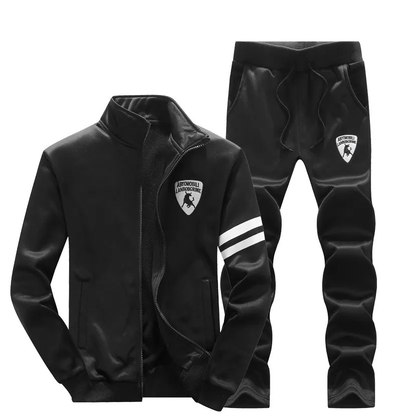 Men's Suit New Autumn Men's Simple Wild Youth Running Two-piece Casual Sports Suit Size M-5XL Mens Clothing Men Sweat Suit Set