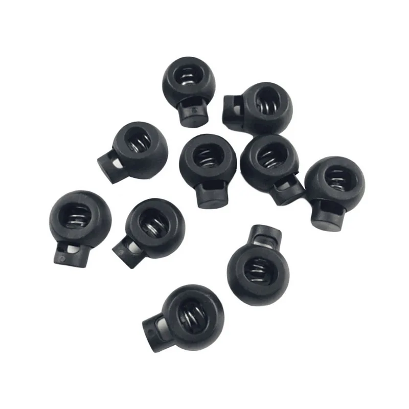 10Pcs/Set black Spring Stopper Plastic Round Toggle Non slip Beautiful