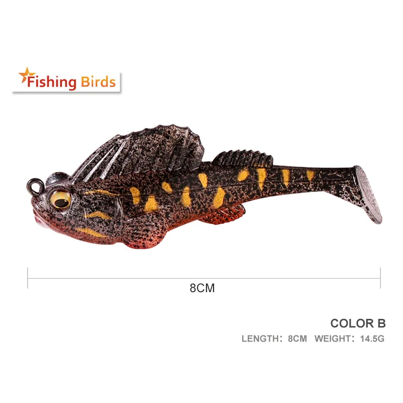 Cat Claw T-tail Fishing�Lure�Premium�Series�Fishing�Lure�Treble hook soft�Bait 14g 80mm Professional Fishing Full Water Laye Use