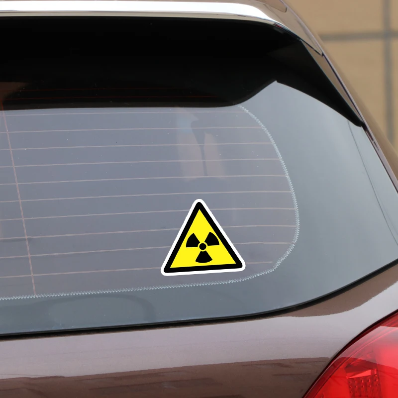 YJZT 14,4 см* 12,5 см опасности радиационного риска Автомобильная наклейка из ПВХ Предупреждение наклейка 12-1376