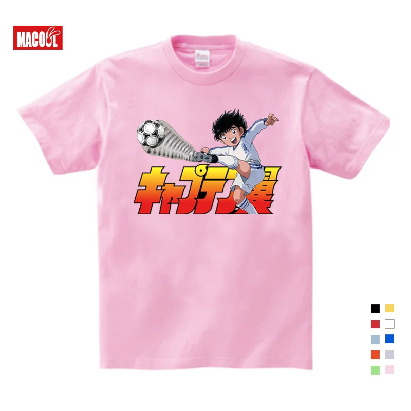 Пижама с героем аниме капитаном Tsubasa толстовки с капюшоном и свитера для детей для отдыха, с длинным рукавом, толстовки с капюшоном для маленьких мальчиков Футбол движения, с капюшоном, с принтами персонажей из От 2 до 8 лет - Цвет: Kids T-shirt