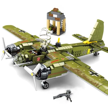 

559pcs Military Series Aircraft Germany Junkers Ju-88 Bomber Boy Enlightenment Assembly Building Blocks for Children's toy Gift