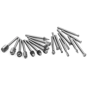 

20pcs/set 1/8 Shank HSS Carving Burrs Drill Bits For Rotary Wood Engraving Tool