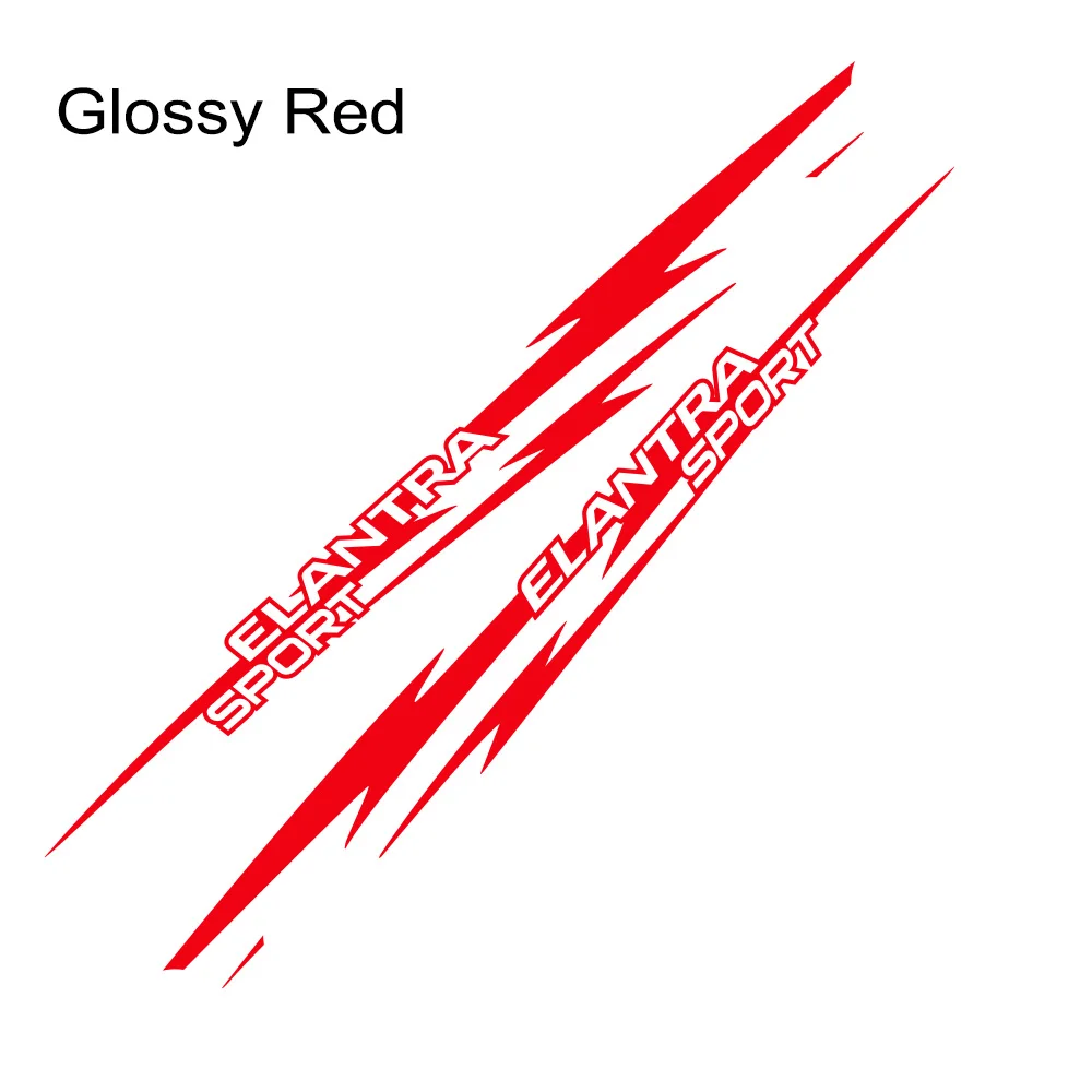 Glossy Red 2 шт. наклейки на боковые двери автомобиля графическая молния Виниловая наклейка для hyundai Elantra пленительное украшение для автоматического кузова автомобильные аксессуары - Название цвета: Glossy Red