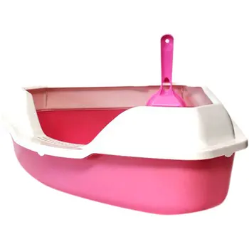 

HOMECAT HOMECAT corner tray for cats with edge and dustpan pink 56 x 42 x 18 cm