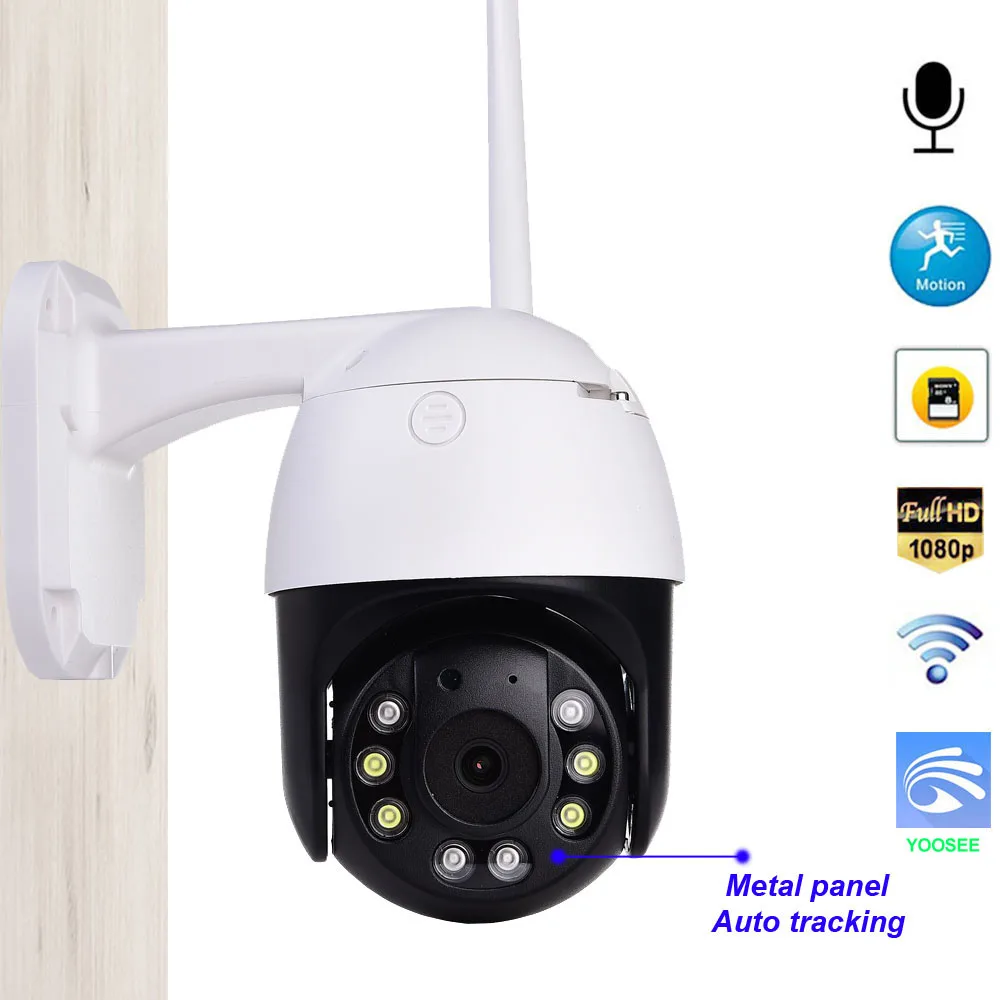 

Yoosee PTZ Wifi Camera HD 1080P Outdoor Auto Tracking IP Camera P2P Two Way Audio SD card Onvif Home Security CCTV Surveilance