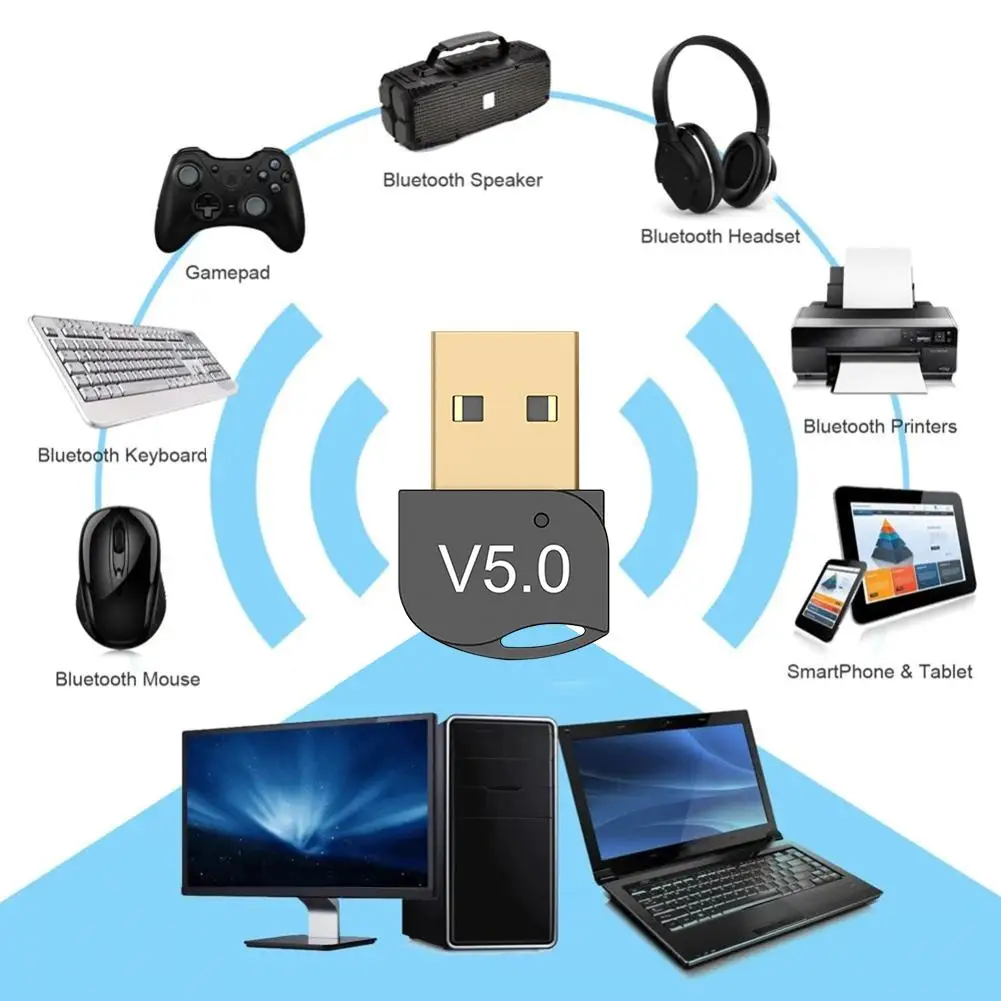 USB Bluetooth 5,0 адаптер компьютерный беспроводной Bluetooth приемник передатчик аудио мини беспроводной USB адаптер для ПК ноутбука