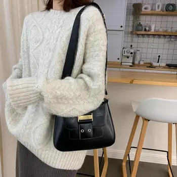 

New Fashion Handbag Multi-function Solid Color Women Retro Crossbody Bags Leather Shopping Simple Shoulder Messenger Handbag