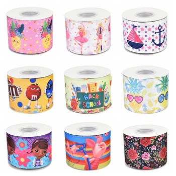 

HuangTao 22MM 25MM 38MM 50MM 75mm Printed Pattern on Grosgrain Ribbon for diy ribbon