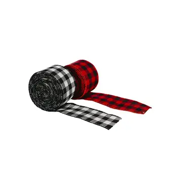 

2M Or 6M Red And Black Grid Ribbon/XMAS Decor/Festives Atmosphere Scene Dress Up Supplies/Christmas Ribbon Ornaments