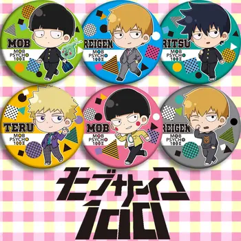 

Japan Anime mob psycho 100 Cosplay Badge Cartoon Brooch Pins Collection Bags Badges For Backpacks Button gifts