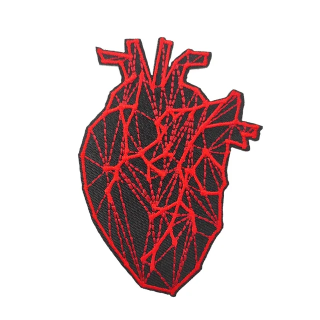 X-Ray Anatomical Heart Embroidered Badge Iron on Sew on Patch