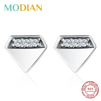 

Modian Charm Luxury Diamond Style Small Stud Fashion Real 925 Sterling Silver Cute Ear For Women Silver Fine Wedding Jewelry
