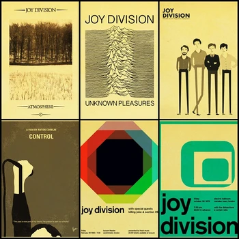 

Buy three to send one British punk band Joy Division vintage kraft poster home wall bar cafe decoration painting