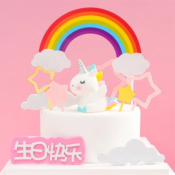 

Cakelove stars colorful rainbow unicorn cake topper cupcake party for baking cake decorating tools anniversary birthday decor