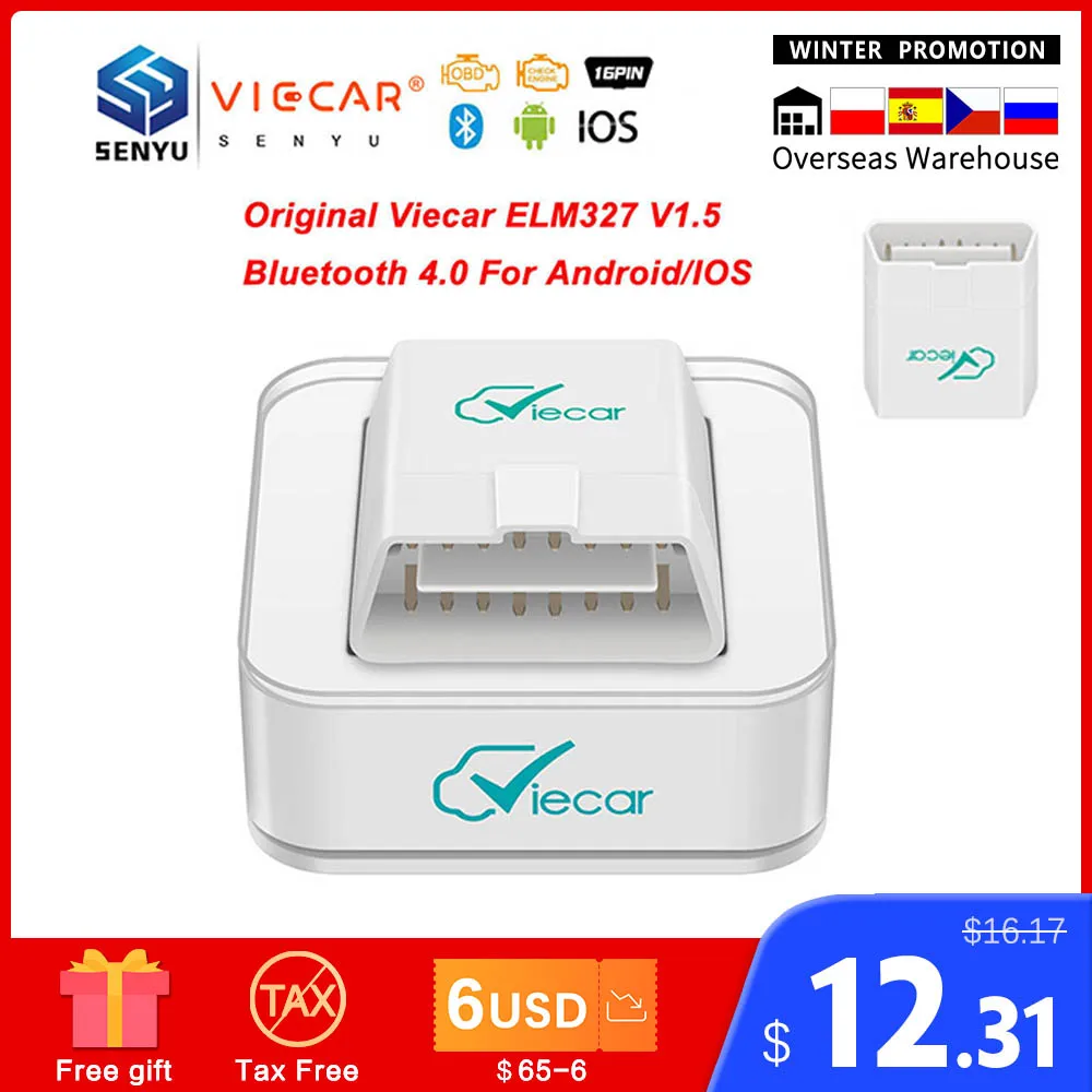 Автомобильный диагностический сканер Viecar ELM327 V1.5 PIC18F25K80 Bluetooth 4 0 ELM 327 в 1 5 OBD2 для