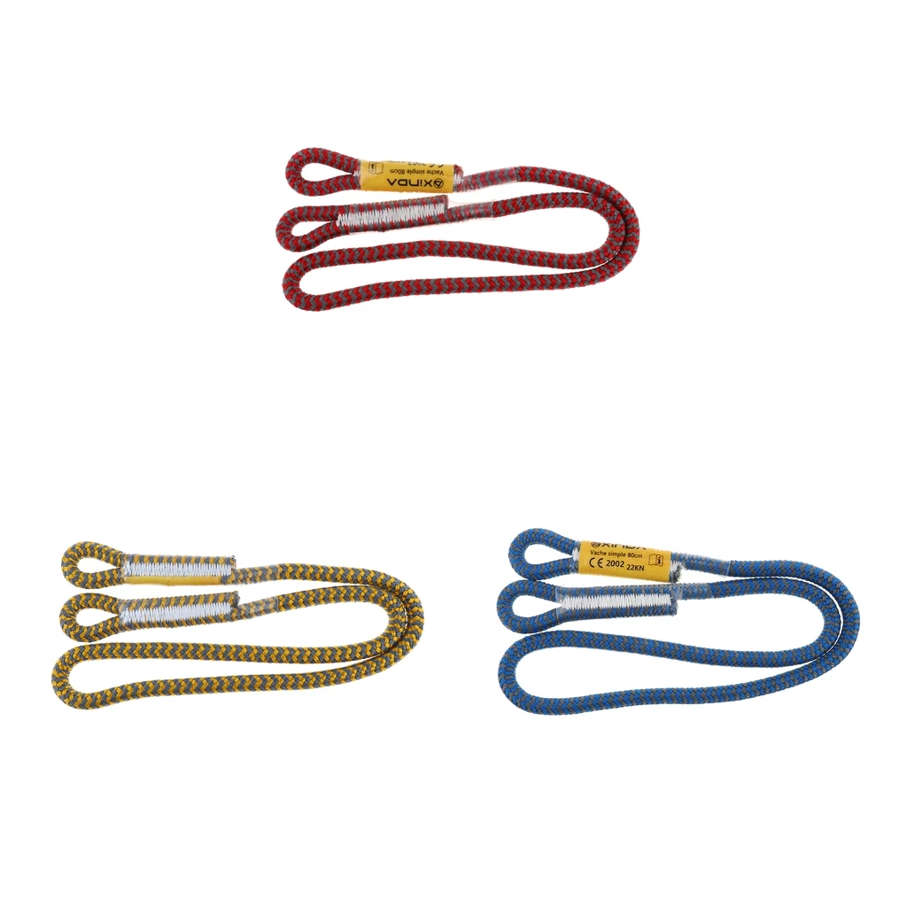 80cm/100cm 25KN 8mm Diameter Prusik Eye-to-Eye Rope for Arborist Rock Climbing Caving Ziplining