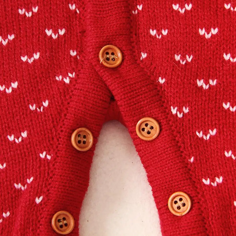 Детские комбинезоны; пижамы; зимние рождественские вязаные комбинезоны для новорожденных мальчиков и девочек; комбинезон с длинными рукавами для малышей; От 0 до 2 лет; детская одежда