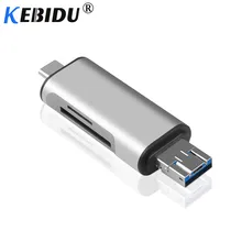Kebidu 5-in-1 Type C OTG Card Reader With USB Female Interface USB 2.0 Read TF Memory Card Reader Adapter For PC Computer