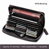 BISON DENIM Genuine Leather Men's Wallet RFID Blocking Long Purse Coin Case Passport Cover For Mens Credit Card Holder W8226 4