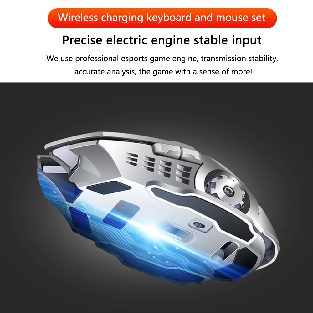 K680 беспроводная клавиатура с возможностью зарядки мышь набор 2,4 ГГц Беспроводная Водонепроницаемая игровая клавиатура с мышью смешанный светильник