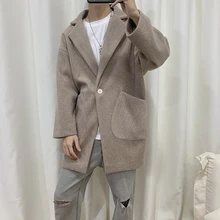 Осенняя и зимняя Корейская версия ленивого свободного европейского и американского досуга Длинная шерстяная куртка 6 цветов