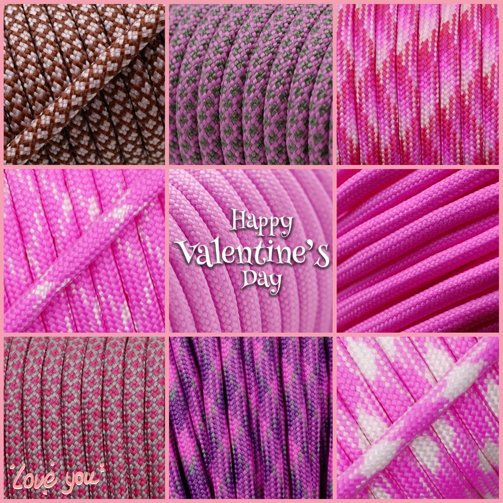 

1 Pcs Valentine's Day Gifts 550 Paracord Parachute Cord Lanyard Mil Spec Type III 7 Strand Core 100 FT 9 Colors