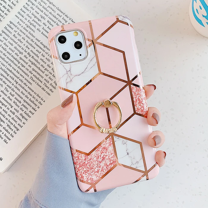 Style 10 Чехол для телефона LACK для iPhone 11 11Pro Max XR X XS Max 6 6S 7 8Plus Роскошный Мраморный чехол с кольцом-подставкой - Color: Style 10