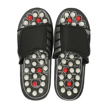 

1pair Foot Massage Shoes Rotating Foot Acupuncture Healthy Relaxation Slipper Sandals Reflex Stress Practical Foot Massage Tool
