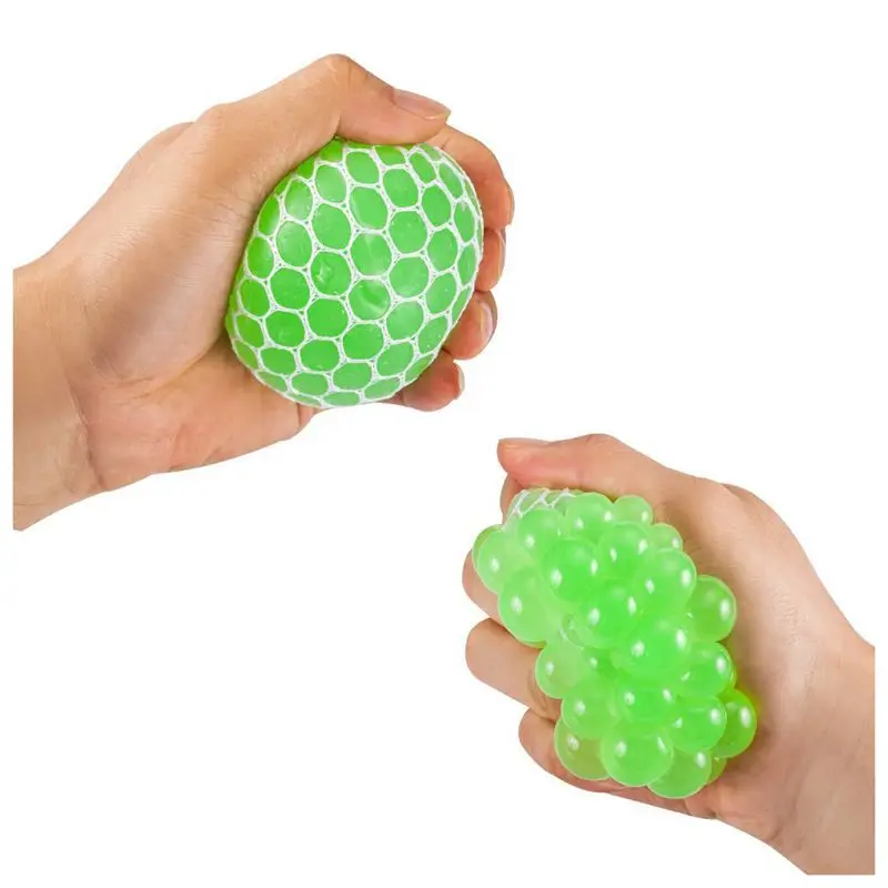 Mesh Squishy Ball Super Big 7.5cm Rubber Vent Grape Stress Ball Squeezing Stress Relief Ball- For Kids& Adults.Stress Squishy T