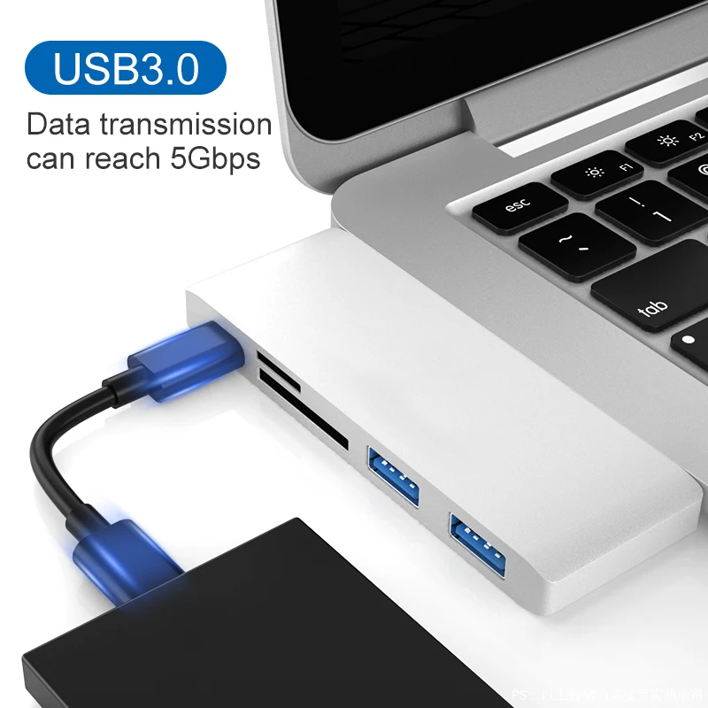док станция type c для планшета 5 в 1 двойной адаптер USB 3 0 типа C ноутбук планшет