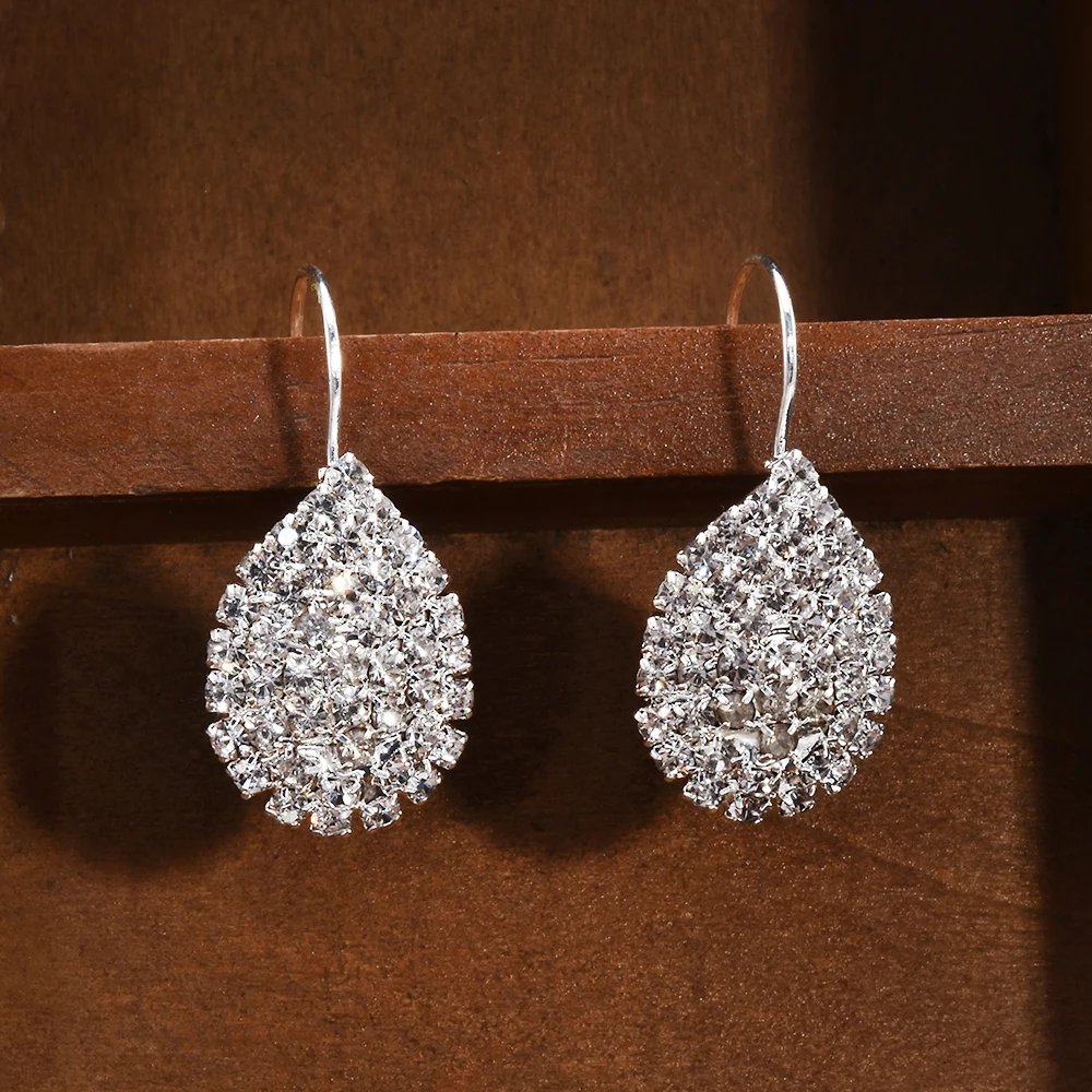 Модные женские серьги-гвоздики, стразы, каплевидные, очаровательные ювелирные изделия, подарок, новинка, Прямая поставка