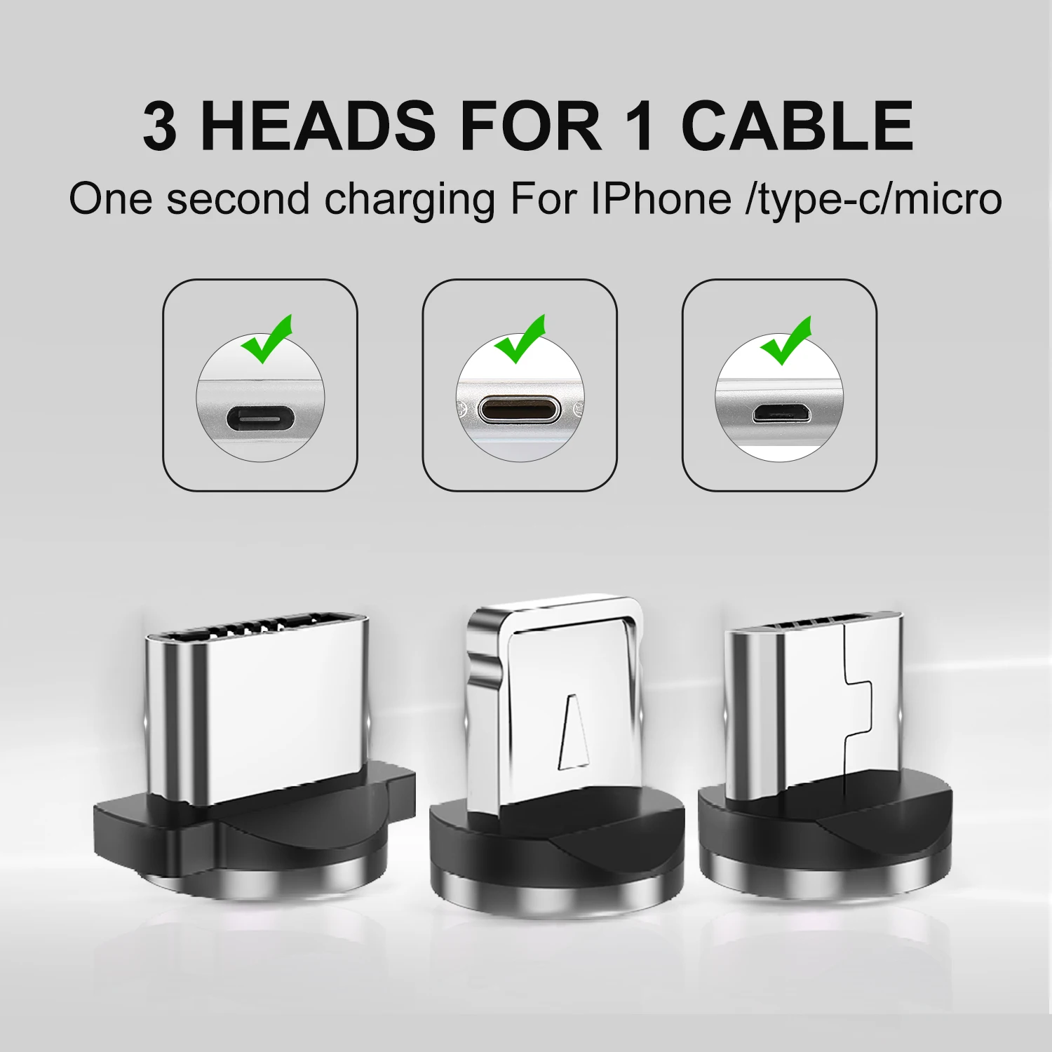 GTWIN Магнитный Micro USB кабель для iPhone 7 зарядное устройство Шнур магнит Тип C кабель 3 м USB C Быстрая зарядка для samsung S9 Plus iPad Pro