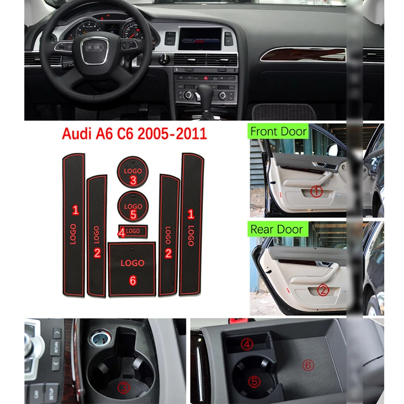Противоскользящая резиновая подушка для дверных чашек для KIA SORENTO R XM 2010~ 2011 2012 2013 паз коврик интерьерные автомобильные аксессуары для телефона