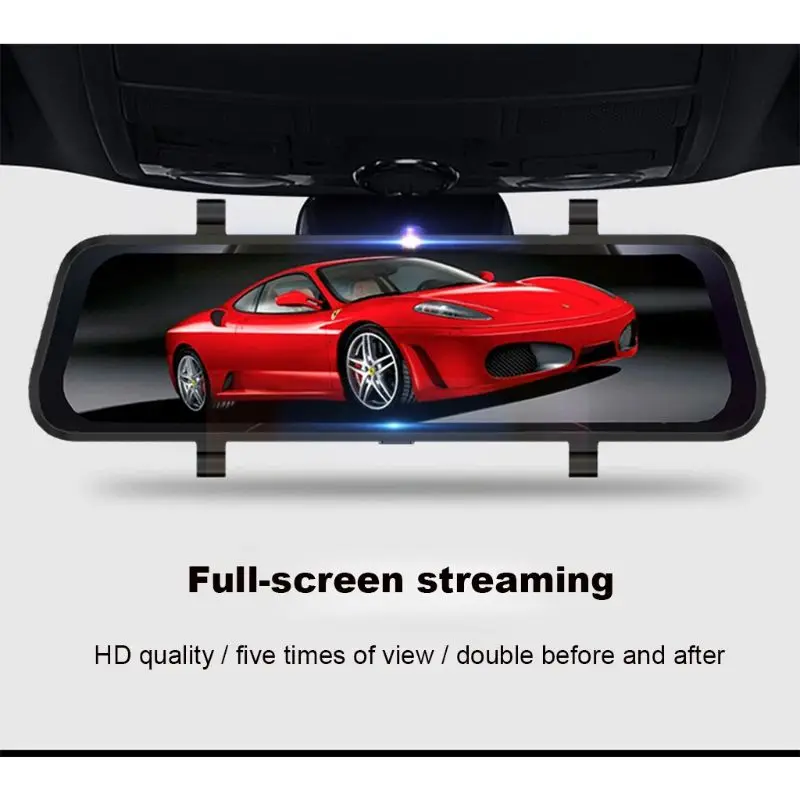 1" Автомобильный видеорегистратор с двумя объективами HD 1080P 16G зеркало заднего вида видеорегистратор камера 170 ° qyh
