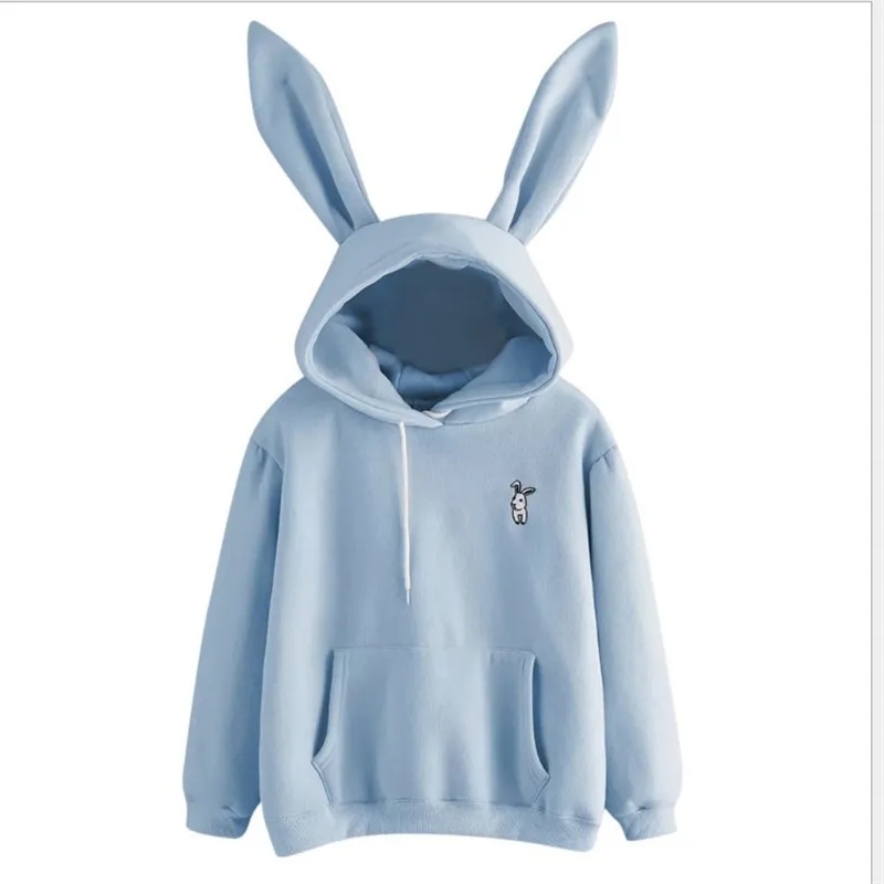 

2020 New Autumn And Winter Woman Fashion Casual Movement Bunny Hoodie Daily Wear Lovely Embroidered Sweatshirt