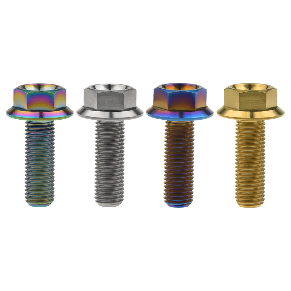 

1Pcs M10 X 30-100mm Motorcycle Modification Disc Brake Bolt Titanium Bolt DIN6921 Hexagon Flange Head Screw Ti Fastener