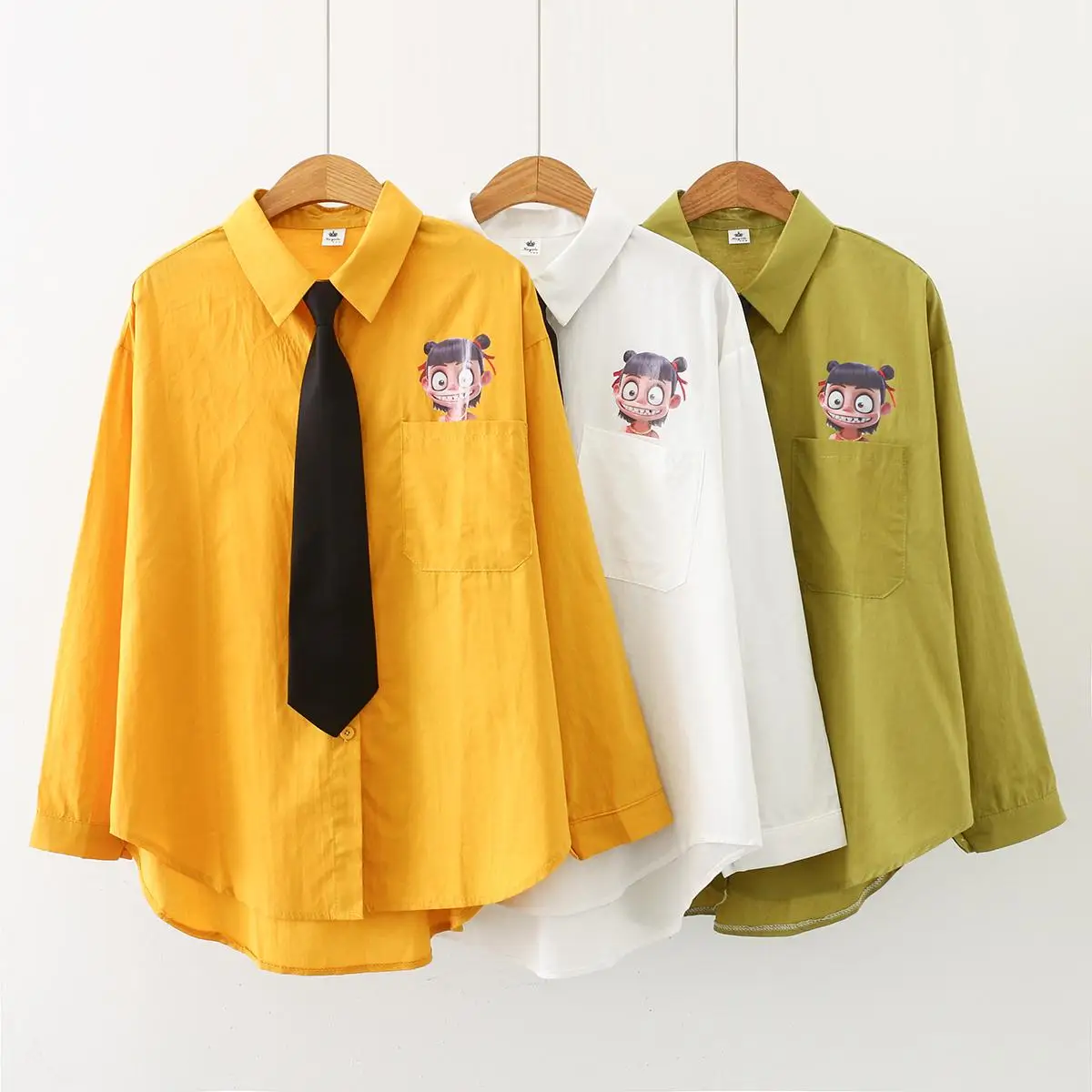 JUAY KALA Printed Pattern Long-sleeved Shirt 2019 New Loose Long Section Women's Casual Top blusas mujer de moda |