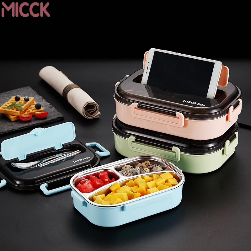 

MICCK Portable Compartment Insulated Lunch Box 2019 Japanese-style Office Worker Portable Separation Microwave Heating Lunch Box