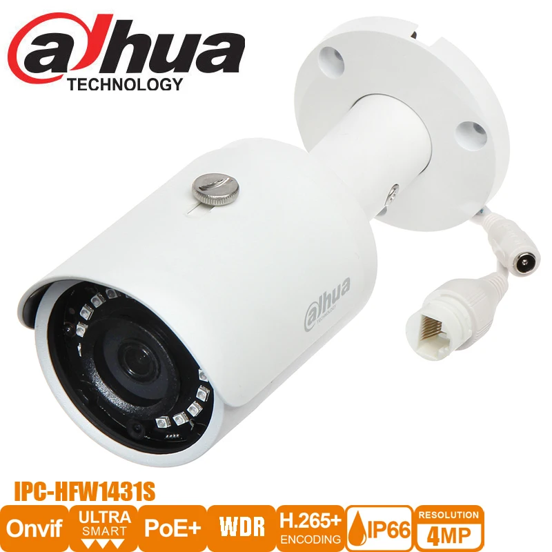 Оригинальная ИК POE IP67 камера Dahua мини цилиндрическая IP 4 МП ночное видение 30MDH IPC