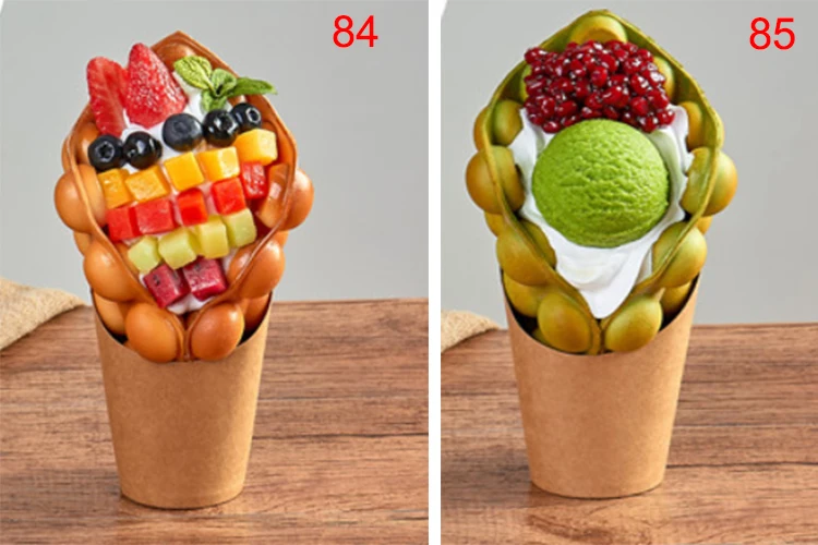 Fake Ice Cream Egg Waffle Model Display Sample Simulation Food Eggettes Puff Egg Bubble Waffle Model Dessert Props Display