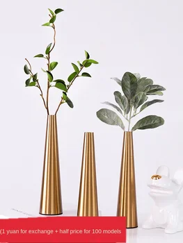

Nordic Vase For Wedding Decoration Living Room Decoration Flower Vase Vases for Flowers Gold Vase Home Decor Tabletop Metal Vase