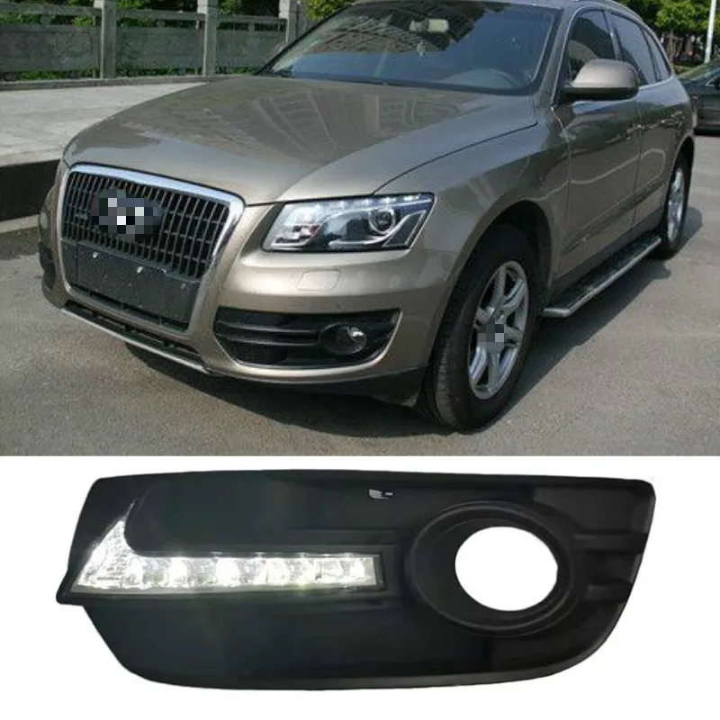 

Дневные ходовые огни для Audi Q5 2010 2011 2012 2013, дневные ходовые огни, противотуманные фары с отверстием, 1 комплект