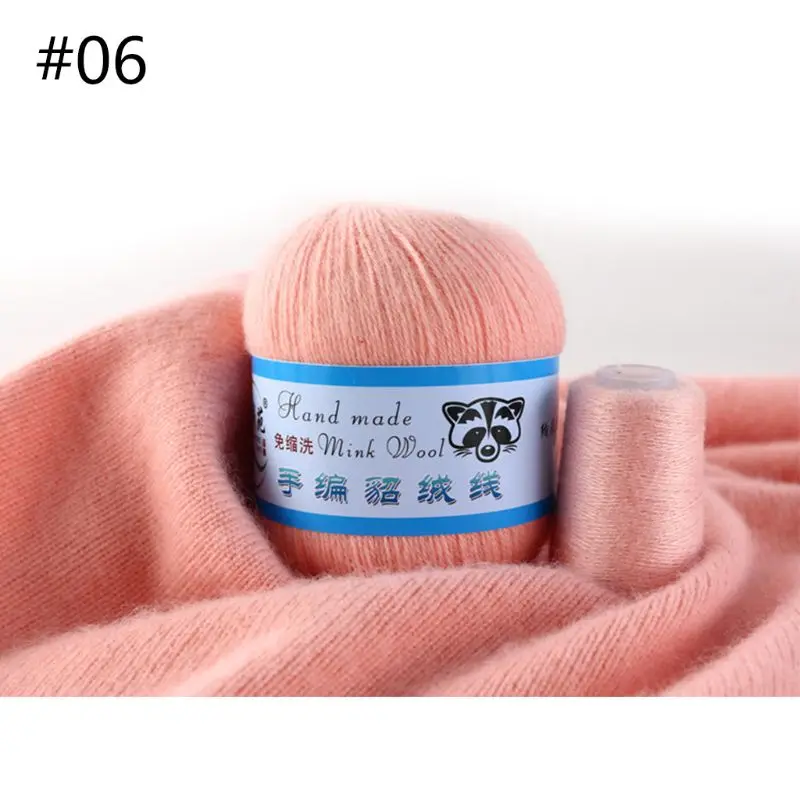 6 50g Soft Mink Wool Yarn Hand-knitted Luxury Cashmere Crochet Knitted Crochet Knitting Scarf M0XD - Color: 6