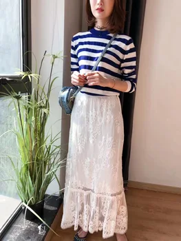 

18 Summer Small Fresh Lace Crochet Flower Overskirt Jilane 7366
