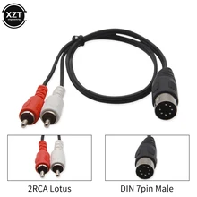 7 Pin DIN erkek kamu 2 RCA Lotus erkek fiş eski moda B & O TV ekipmanları adaptörü kablo(China)