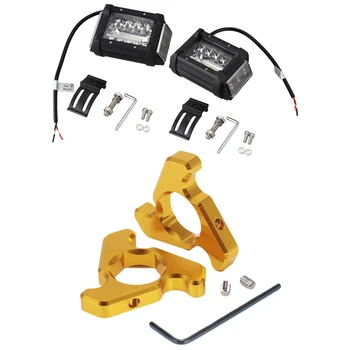 

1 Set 3.5 Inch 144W 6000K LED Work Light Light Bar & 1 Set Universal CNC Front Fork Preload Adjusters