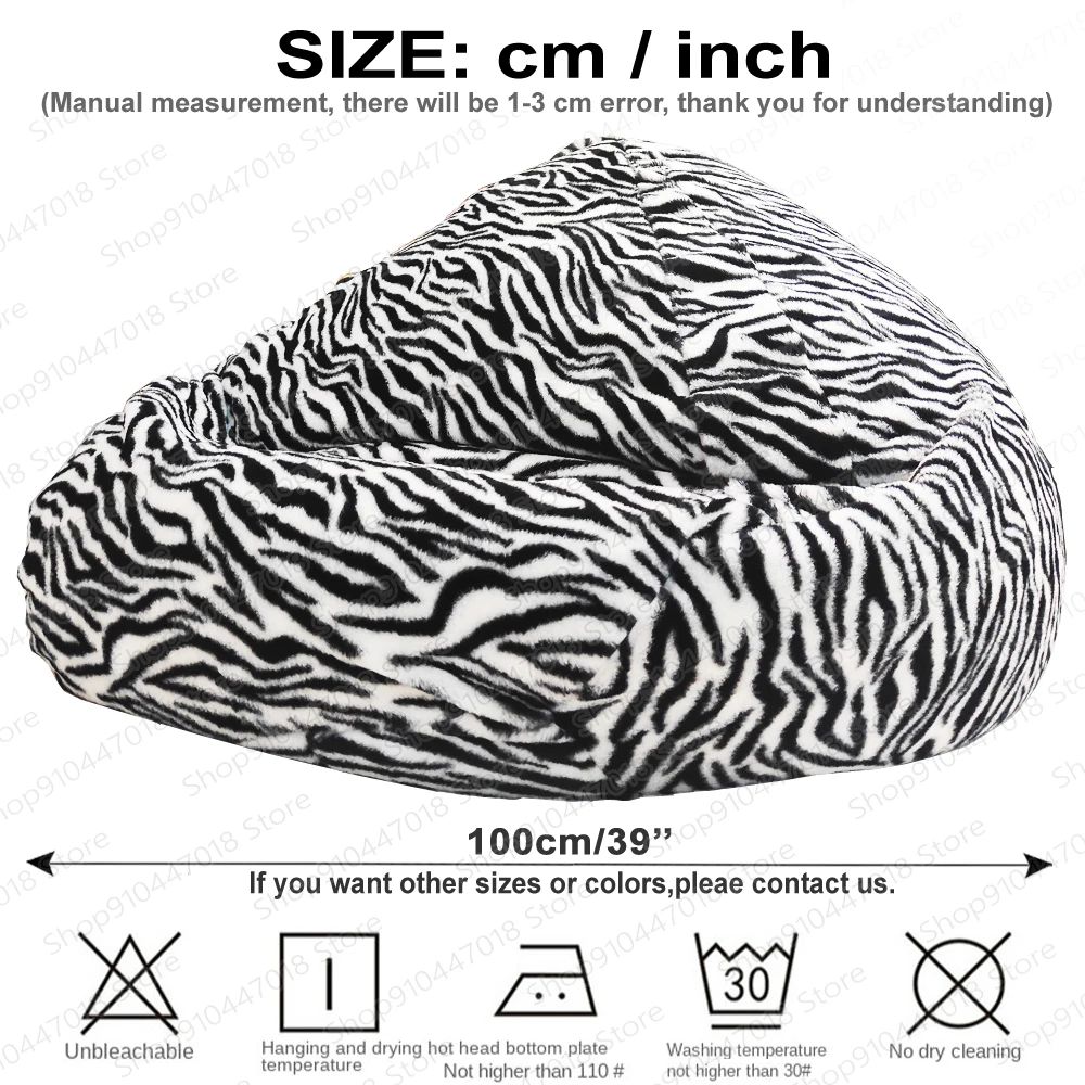 Dropshipping Adults Kids Cute Fluffy Zebra Fur Bean Bag Sofa Slipcover  Envelope No Filler Floor Seat Washable Big Beanbag Chair - AliExpress 1503, image size:1000x1000