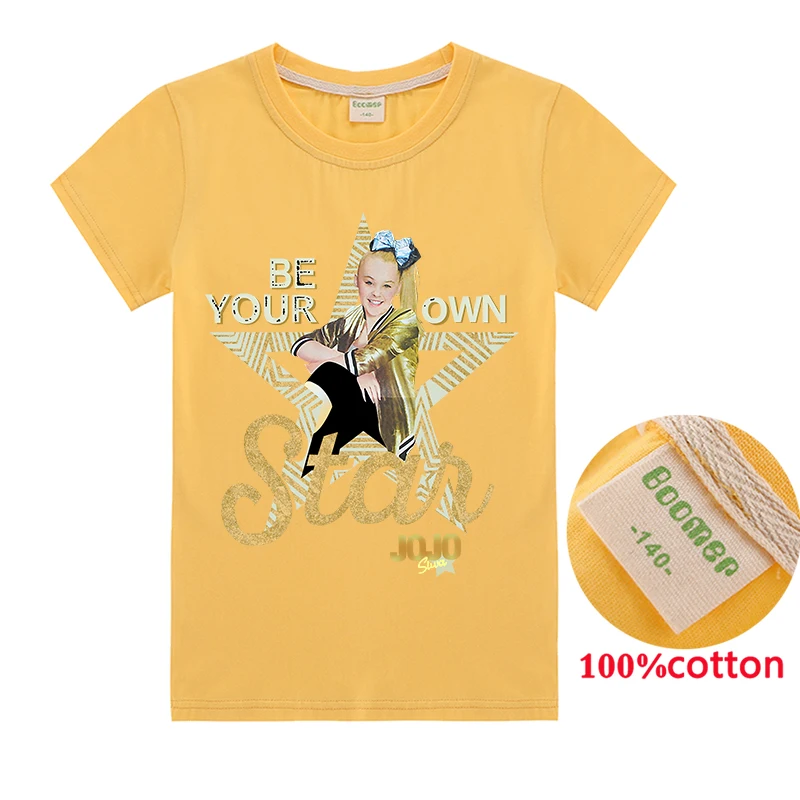 Новинка; Одежда для девочек; футболка JoJo Siwa; детская хлопковая футболка с короткими рукавами; сезон лето-осень; футболки для малышей; Повседневная Рождественская одежда - Цвет: T1282